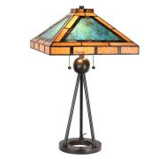 Tischlampe 5LL-6164, Tiffany-Design grün/braun