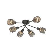 Lindby Eudoria Deckenlampe 6-flammig schwarz/gold