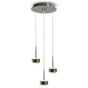 LED-Hängeleuchte Puk Drop Trio, nickel matt