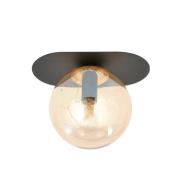 Deckenlampe Plaza, schwarz/amber, einflammig