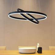 Arcchio LED-Hängeleuchte Albiona, schwarz, 2 Ringe, Ø 60 cm