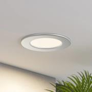 Prios LED-Einbaulampe Cadance, silber, 11,5cm, 2er, dimmbar