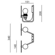 Stilnovo Bugia LED-Wandleuchte zweiflammig schwarz