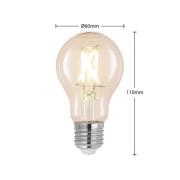 LED-Lampe E27 6W 2.700K Filament,dimmbar klar 2er