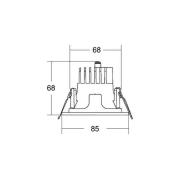 BRUMBERG Apollo Micro, glatt, rund, 4.000 K, silber