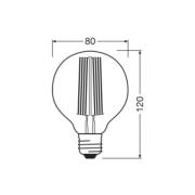 OSRAM LED Vintage 1906, G80, E27, 11 W, grau, 1.800 K, dim.