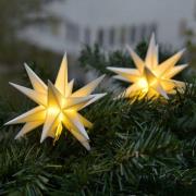 In Weiß - LED Lichterkette mit 9 Sternen f. außen