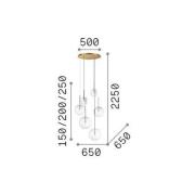 Ideal Lux Hängeleuchte Equinoxe 6-flg. chromfarben Glas klar