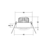 BRUMBERG LED-Einbauspot Tirrel-R, RC, Treiber rund, alu matt