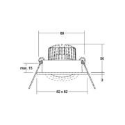 BRUMBERG LED-Einbauspot Tirrel-S DALI Anschlussbox, hellgold