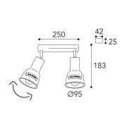 Deckenlampe Azali 1548.E27, 2-flg., messing antik