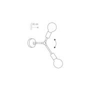 Wandleuchte Twig II, verstellbar, zweiflammig