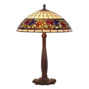 Tischlampe Flora, Tiffanystil, unten offen, Höhe 64 cm