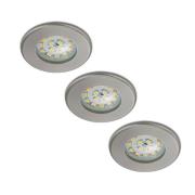 3er Set LED-Einbaustrahler Nikas IP44 nickel