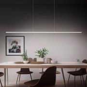 Quitani LED-Pendelleuchte Margita, Länge 148 cm, silber