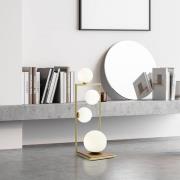 Tischlampe Buble gold Opalglas 4-flammig Dimmer