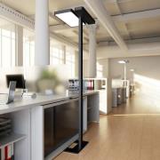 Arcchio LED-Bürostehlampe Aila, schwarz, Tageslichtsensor