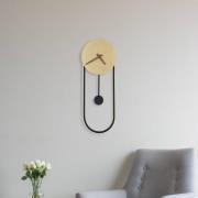 LED-Wandlampe Sussy mit Uhr, schwarz/gold