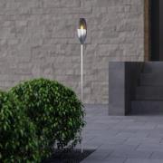 Lindby Jari LED-Solarleuchte, Edelstahl, rauchgrau