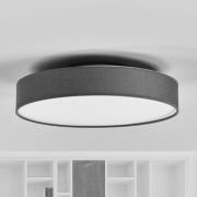 Lindby LED-Deckenlampe Saira, Ø 40 cm, grau, Textil