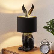 Lindby Lorentina Stoff-Tischlampe, Hase, schwarz