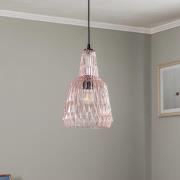 Lindby Hängeleuchte Belarion, pink, 1-flg., Glas, Ø 23 cm