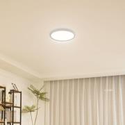 Lindby LED-Deckenleuchte Deika, 40 cm, weiß, Kunststoff, CCT