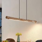 Lindby LED-Hängeleuchte Nekala, schwarz, Holz, Länge 120cm