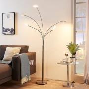 Lindby LED-Stehleuchte Anea, 179 cm, 5-flammig, nickelfarben