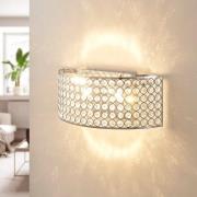LED-Glaskristall-Wandleuchte Alizee in Chrom