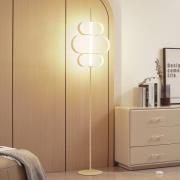 Lucande LED-Stehleuchte Audrina, beige, Metall, dimmbar