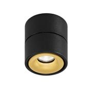 Egger Clippo LED-Deckenspot, schwarz-gold, 3.000K