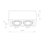 Downlight Box II, zweiflammig, schwarz