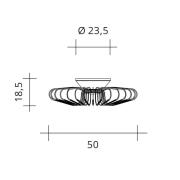 LED-Deckenleuchte Filo, beige, Metall, Ø 50 cm, 2.700 K