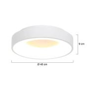 LED-Deckenleuchte Ringlede, 2.700 K, Ø 48 cm, weiß, Metall