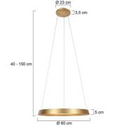 LED-Hängeleuchte Ringlux, 1-flammig, goldfarben, Metall