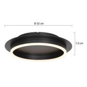 LED-Deckenleuchte Ringlux, schwarz, Ø 32 cm, Metall