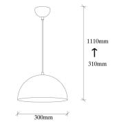 Hängeleuchte Berceste 231-S, silberfarben, Metall, Ø 30 cm