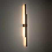 LED-Wandleuchte Flash, schwarz/kiefer, Höhe 90 cm, 2-flammig