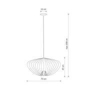 Hängeleuchte Pumpkin L, hellgrau, Ø 70 cm, Metall, GU10