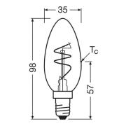 OSRAM LED Vintage B28 E14 4,6W 927 Spiral Filament klar dim