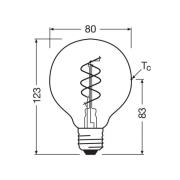 OSRAM LED Vintage G80 E27 8W 922 Spiral Filament gold dim