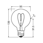 OSRAM LED Vintage G95 E27 8W 922 Heart Filament gold dim