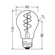 OSRAM LED Vintage E27 8W 2.200K Spiral Filament gold dim