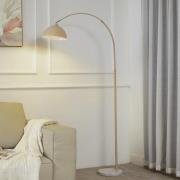 Lindby Stehlampe Tonka, beige, Metall/Marmor, 180 cm, E27