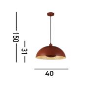 Hängeleuchte Mars, dunkel-orange, Ø 40 cm, Stahl