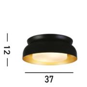 Deckenleuchte Kendal, schwarz/gold, Stahl, Glas