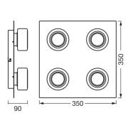 LEDVANCE LED-Deckenleuchte Orbis Flame, schwarz, 4-fl., IP44