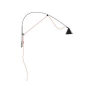 midgard LED-Wandlampe AYNO L, schwarz/orange, 4.000 K 130 cm