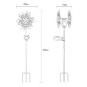 LED-Solarleuchte 36578, Erdspieß, rostbraun, Metall, Glas